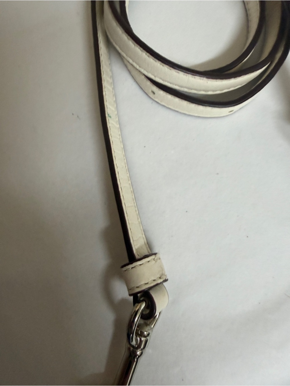 Coach off White /cream Leather adjustable replacement Strap Silver Hardware - Picture 4 of 9